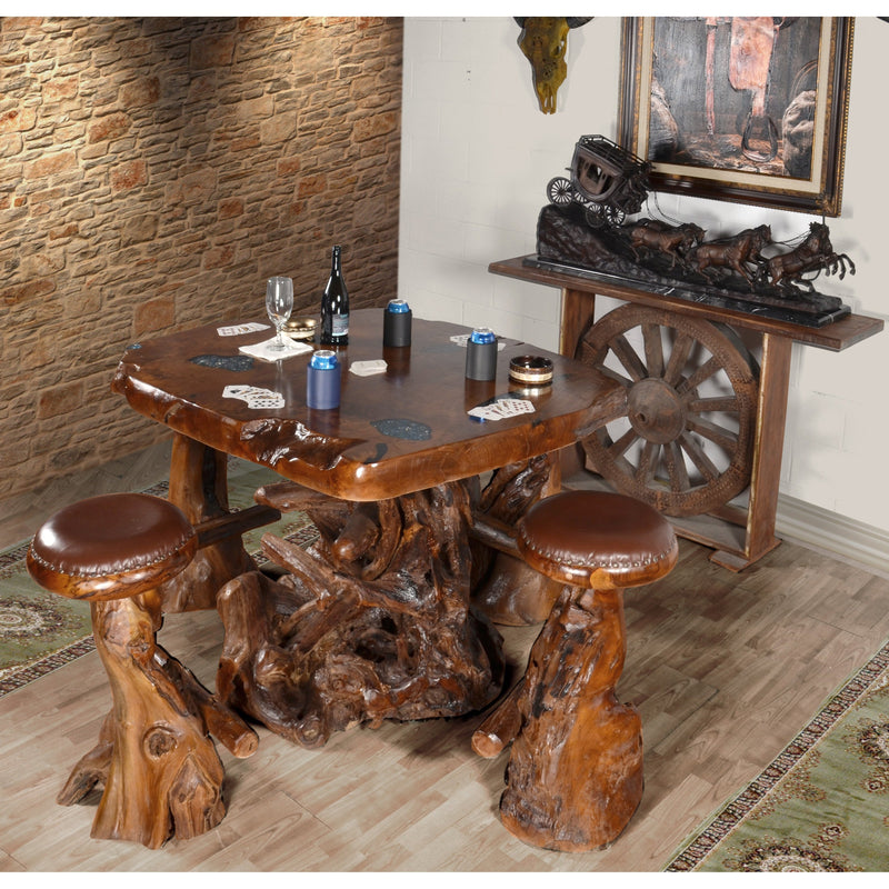 AFD Home Live Edge Natural Teak Bar Table Set of 5