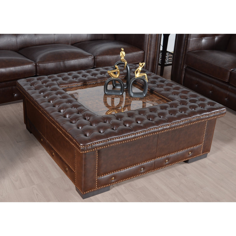 AFD Home Micro Leather Bench Ottoman