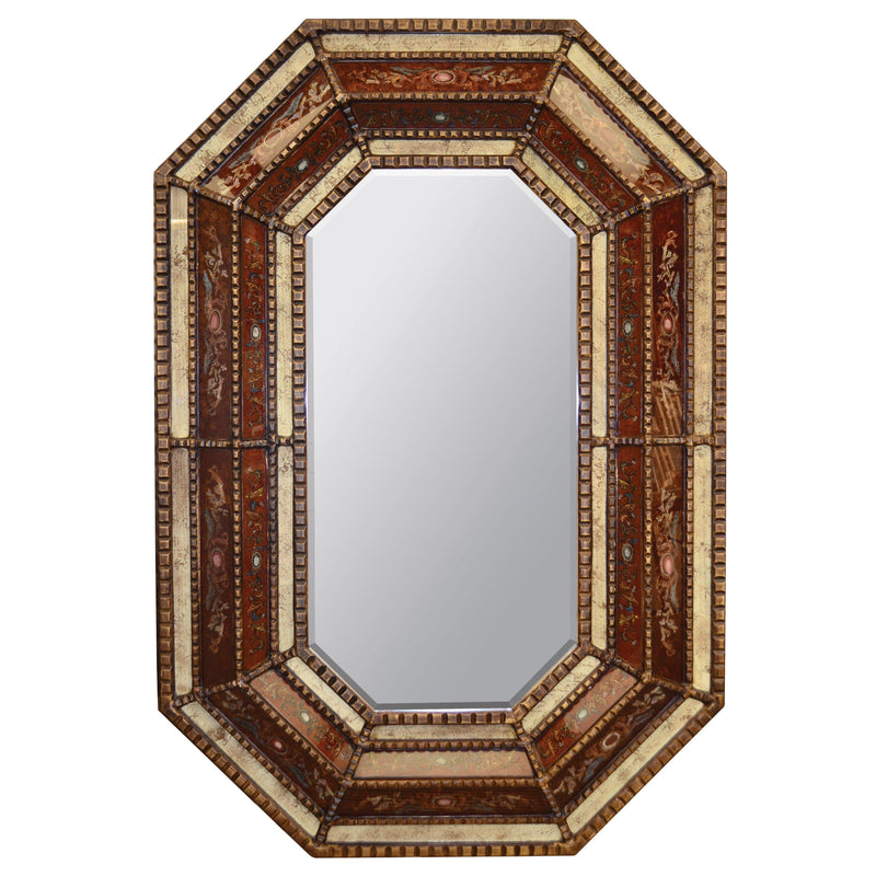 AFD Home Peruvian Painted Glass Octagonal Mirror
