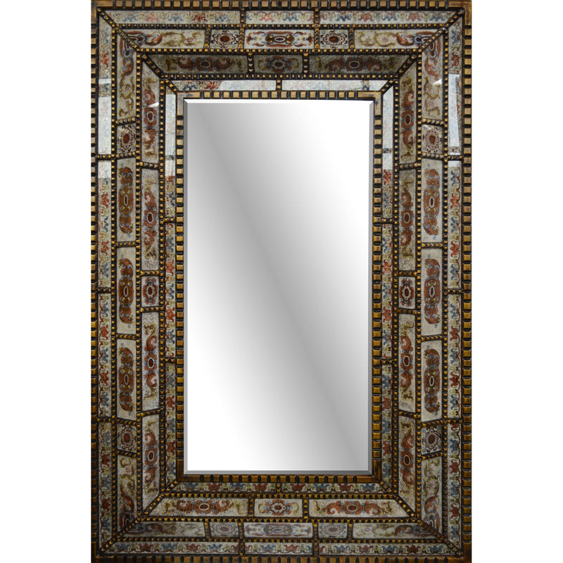 AFD Home Peruvian Painted Glass White Mirror