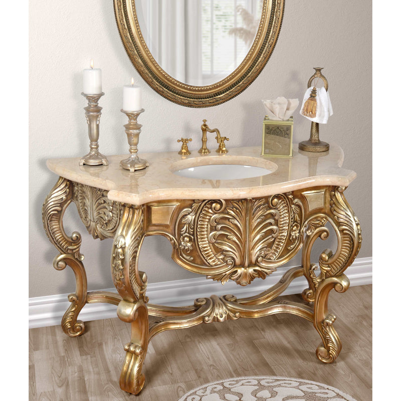 AFD Home Platine Carved Marble Top Vanity Sink