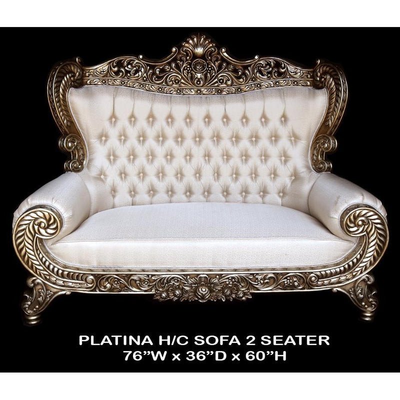 AFD Home Platine Palatial Hand Carved Parlor Sofa