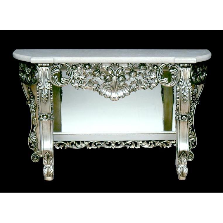 AFD Home Platine Petticoat Crema Marble Top Console Table