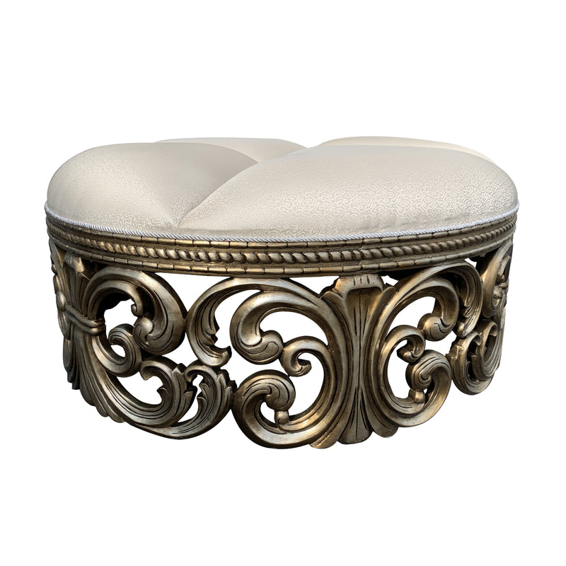 AFD Home Platine Rococo Ottoman Cream