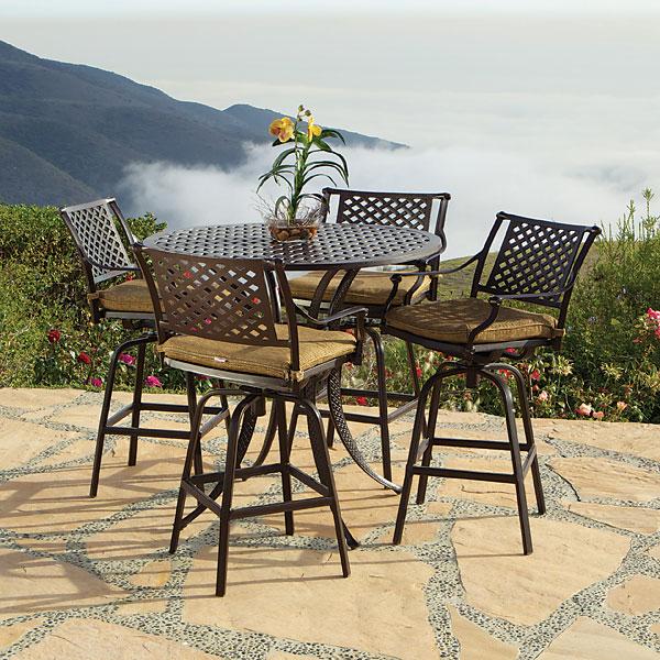 AFD Home Savannah Outdoor Aluminum Bar Table Set of 5 (KIT)