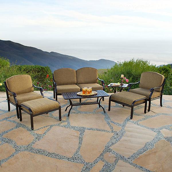 AFD Home Savannah Outdoor Aluminum Deep Seating 7 Piece Set (KIT)