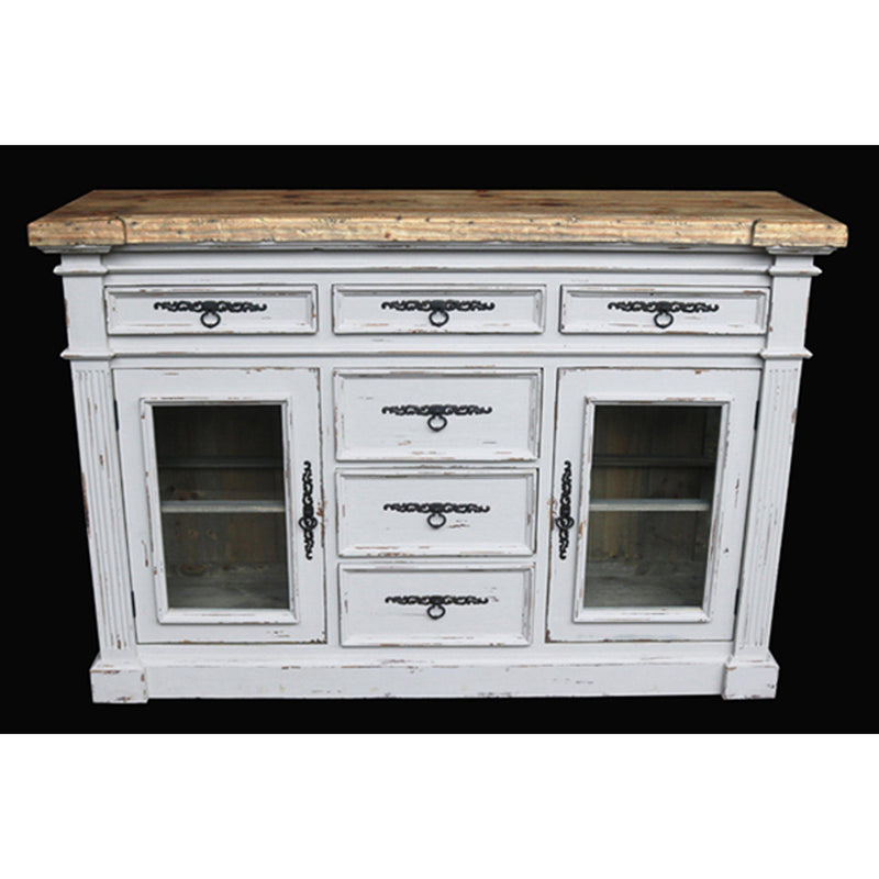 AFD Home Shabby Chic Bordeaux Sideboard Curio In Chaulk White