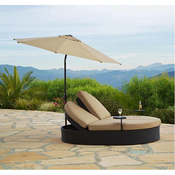 AFD Home Solara Outdoor Double Chaise with Umbrella