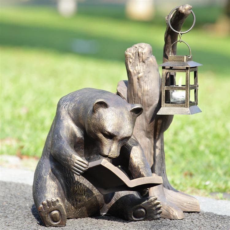 Booklover Bear Garden Lantern-Iron Home Concepts