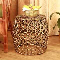 Branch Lattice Pattern Side End Table-Iron Home Concepts