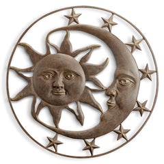 Celestial Splendor Sun and Moon Wall Plaque-Iron Home Concepts