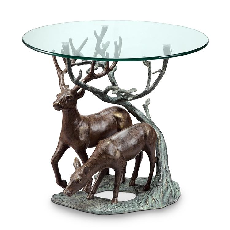 Deer Pair End Table-Iron Home Concepts