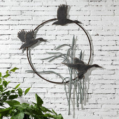 Duck Trio Garden Wall Hanging-Iron Home Concepts