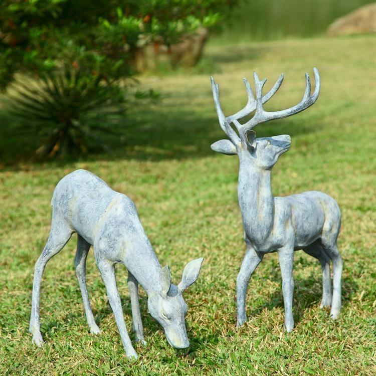 Garden Deer Statue Pair-Iron Home Concepts