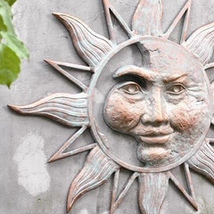 Half Face Sun Wall Plaque-Iron Home Concepts