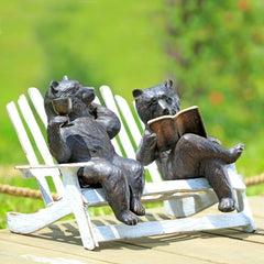 Hipster Bears on Bench Garden-Iron Home Concepts