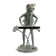 Jazzy Keyboard Frog Garden Sculpture-Iron Home Concepts