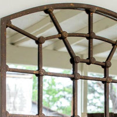 Kalalou Arched Iron Mirror-Iron Home Concepts