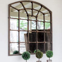 Kalalou Arched Iron Mirror-Iron Home Concepts