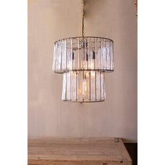 Kalalou Loft Glam Metal and Glass Chimes Pendant Light-Iron Home Concepts