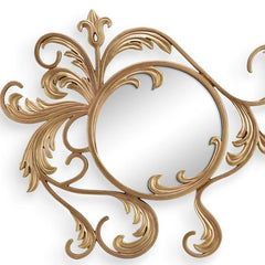 Leaf and Blossom Wall Mirror-Iron Home Concepts