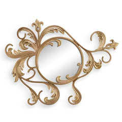 Leaf and Blossom Wall Mirror-Iron Home Concepts