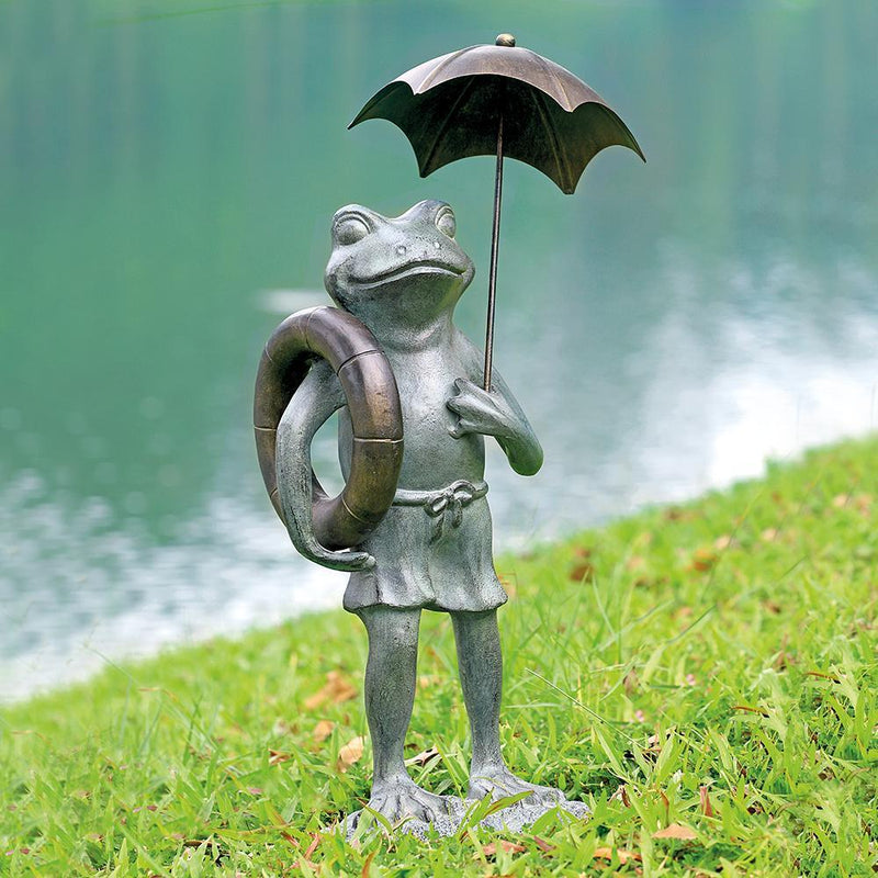 Pool Partner Frog Garden Sculpture-Iron Home Concepts