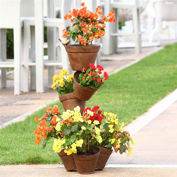 Precarious Planter Stand with Bird-Iron Home Concepts