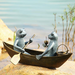 Rowboat Picnic Garden Sculpture-Iron Home Concepts