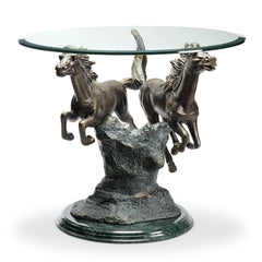 Running Horse Pair End Table-Iron Home Concepts