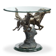 Running Horse Pair End Table-Iron Home Concepts