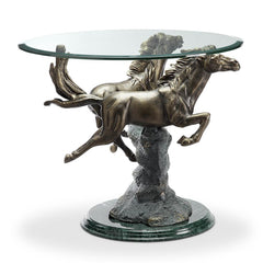 Running Horse Pair End Table-Iron Home Concepts