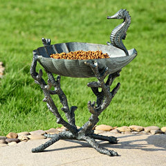 Seahorse Birdbath-Iron Home Concepts