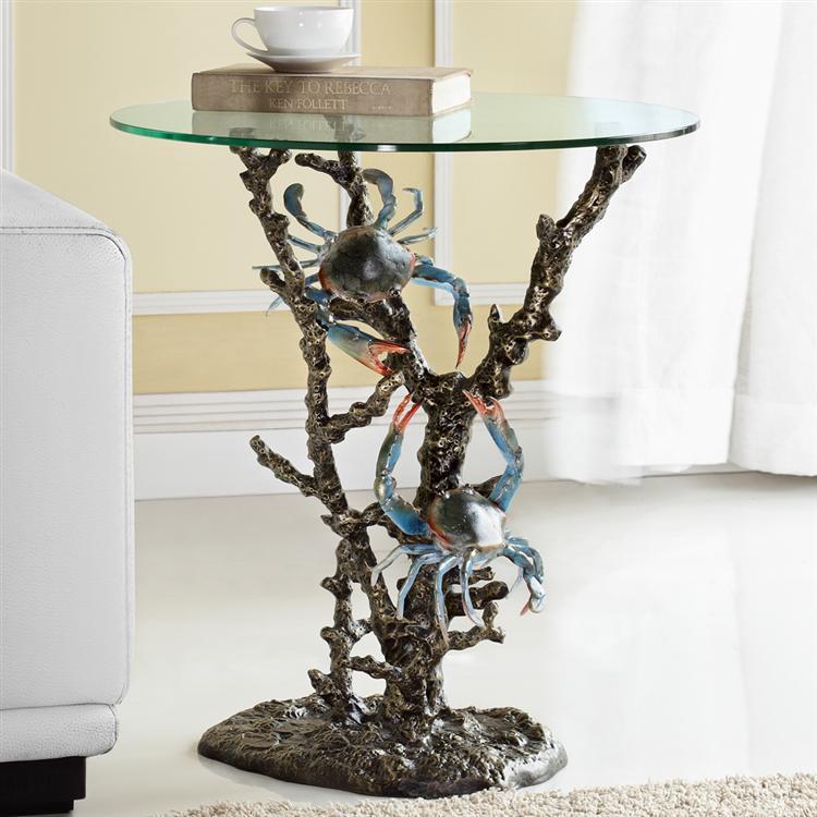 SPI Home Crabs & Coral End Table-Iron Home Concepts