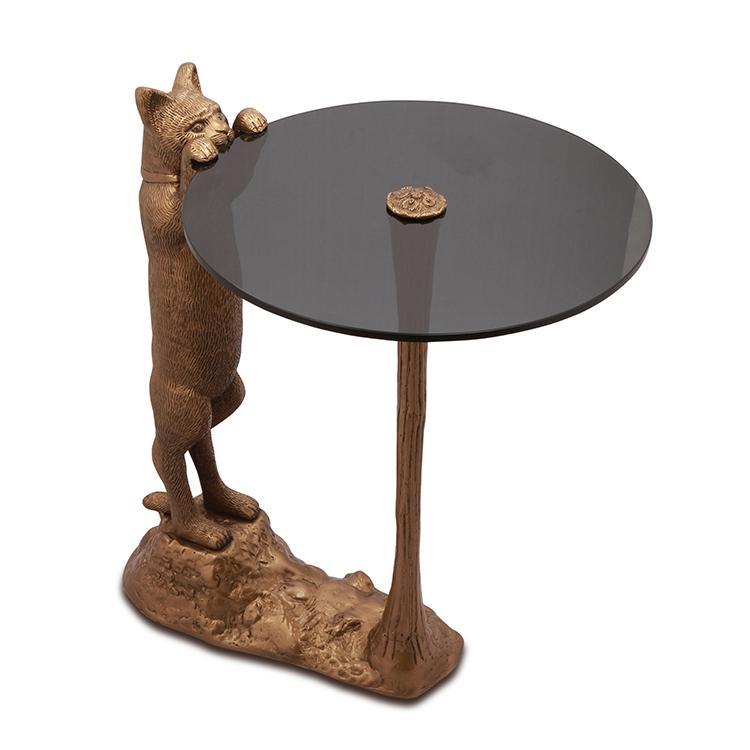 SPI Home Curious Cat Statue End Table-Iron Home Concepts