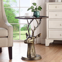 SPI Home Deer Bust End Table-Iron Home Concepts