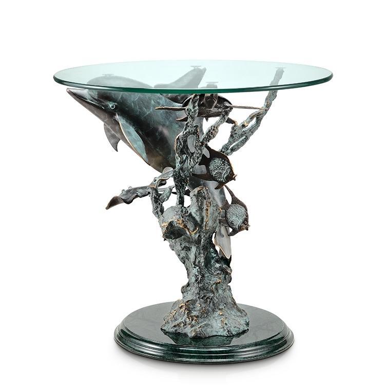 SPI Home Dolphin Seaworld End Table-Iron Home Concepts