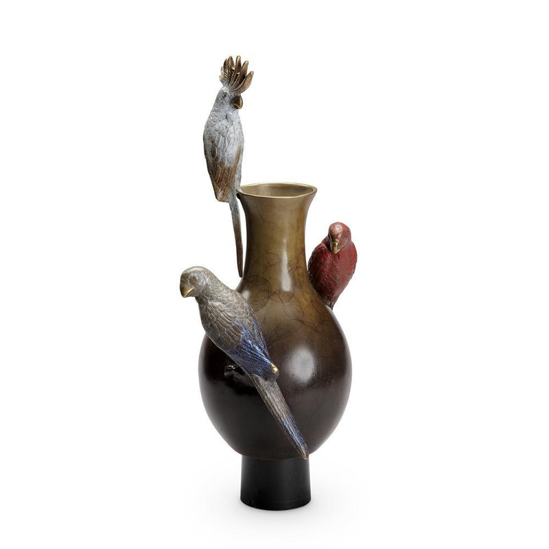 SPI Home Tropical Bird Trio Vase-Iron Home Concepts