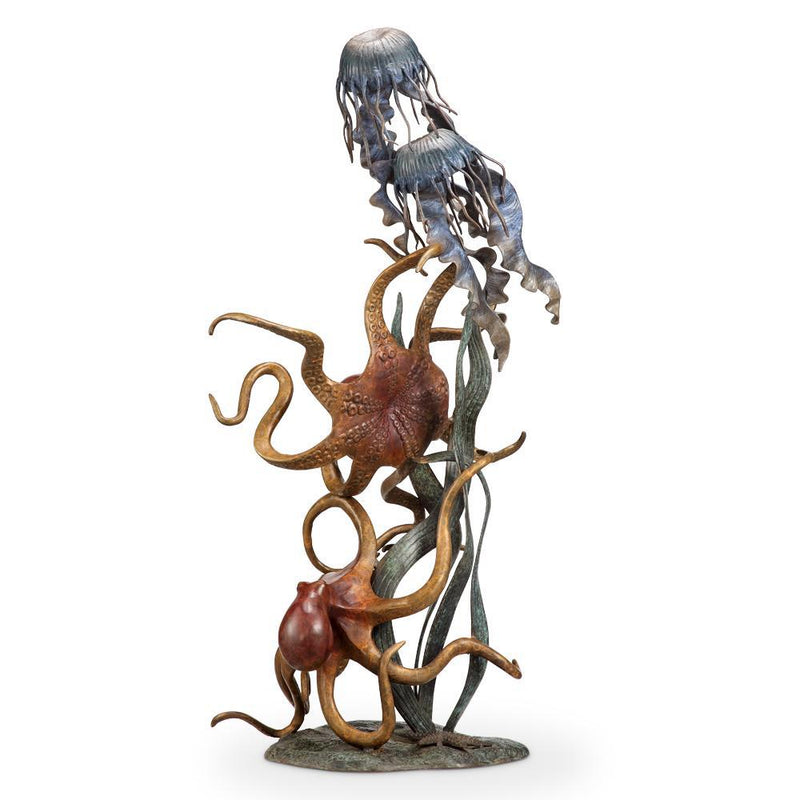 SPI Home Undersea Wonders Quartet Octopuses and Jellyfish Sculpture-Iron Home Concepts