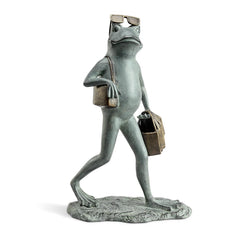 Suave Shopper Frog Garden Sculpture-Iron Home Concepts