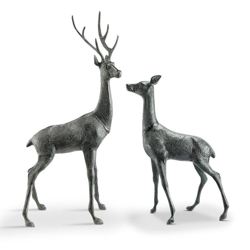 Woodland Watchers Deer Garden Sculptures-Iron Home Concepts